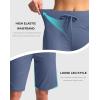 G Gradual Women’s Bermuda Shorts with Pockets 11″ Knee Length Stretch Comfy Drawstring Long Shorts for Women Summer Walking(Universe Blue)