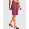 G Gradual Women’s Bermuda Shorts with Pockets 11″ Knee Length Stretch Comfy Drawstring Long Shorts for Women Summer Walking(Velvet Dust)