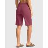 G Gradual Women’s Bermuda Shorts with Pockets 11″ Knee Length Stretch Comfy Drawstring Long Shorts for Women Summer Walking(Velvet Dust)