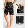 G Gradual Women’s High Waisted Swim Board Shorts 11″ Knee Length Beach Swimming Long Shorts for Women with Pockets Liner(Black Floral)