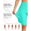 G Gradual Women’s High Waisted Swim Board Shorts 11″ Knee Length Beach Swimming Long Shorts for Women with Pockets Liner(Cyan)