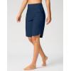 G Gradual Women’s High Waisted Swim Board Shorts 11″ Knee Length Beach Swimming Long Shorts for Women with Pockets Liner(Dark Blue)