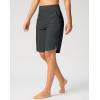 G Gradual Women’s High Waisted Swim Board Shorts 11″ Knee Length Beach Swimming Long Shorts for Women with Pockets Liner(Dark Grey)