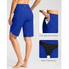 G Gradual Women’s High Waisted Swim Board Shorts 11″ Knee Length Beach Swimming Long Shorts for Women with Pockets Liner(Deep Blue)
