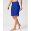 G Gradual Women’s High Waisted Swim Board Shorts 11″ Knee Length Beach Swimming Long Shorts for Women with Pockets Liner(Deep Blue)