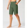 G Gradual Women’s High Waisted Swim Board Shorts 11″ Knee Length Beach Swimming Long Shorts for Women with Pockets Liner(Green)