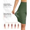 G Gradual Women’s High Waisted Swim Board Shorts 11″ Knee Length Beach Swimming Long Shorts for Women with Pockets Liner(Green)