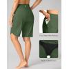 G Gradual Women’s High Waisted Swim Board Shorts 11″ Knee Length Beach Swimming Long Shorts for Women with Pockets Liner(Green)