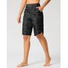 G Gradual Women’s High Waisted Swim Board Shorts 11″ Knee Length Beach Swimming Long Shorts for Women with Pockets Liner(Grey Camo)