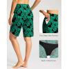 G Gradual Women’s High Waisted Swim Board Shorts 11″ Knee Length Beach Swimming Long Shorts for Women with Pockets Liner(Leaf)