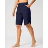 G Gradual Women’s High Waisted Swim Board Shorts 11″ Knee Length Beach Swimming Long Shorts for Women with Pockets Liner(Navy)