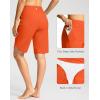 G Gradual Women’s High Waisted Swim Board Shorts 11″ Knee Length Beach Swimming Long Shorts for Women with Pockets Liner(Orange)
