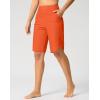 G Gradual Women’s High Waisted Swim Board Shorts 11″ Knee Length Beach Swimming Long Shorts for Women with Pockets Liner(Orange)