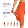G Gradual Women’s High Waisted Swim Board Shorts 11″ Knee Length Beach Swimming Long Shorts for Women with Pockets Liner(Orange)