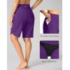 G Gradual Women’s High Waisted Swim Board Shorts 11″ Knee Length Beach Swimming Long Shorts for Women with Pockets Liner(Purple)