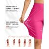 G Gradual Women’s High Waisted Swim Board Shorts 11″ Knee Length Beach Swimming Long Shorts for Women with Pockets Liner(Rosy)