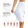 G Gradual Women’s High Waisted Swim Board Shorts 11″ Knee Length Beach Swimming Long Shorts for Women with Pockets Liner(White)