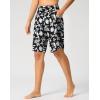 G Gradual Women’s High Waisted Swim Board Shorts 11″ Knee Length Beach Swimming Long Shorts for Women with Pockets Liner(White Flower)