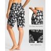 G Gradual Women’s High Waisted Swim Board Shorts 11″ Knee Length Beach Swimming Long Shorts for Women with Pockets Liner(White Flower)