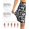 G Gradual Women’s High Waisted Swim Board Shorts 11″ Knee Length Beach Swimming Long Shorts for Women with Pockets Liner(White Flower)