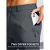 Men’s Golf Pants – 30″/32″/34″ Slim Fit Stretch Lightweight Dress Pants for Men with Zipper Pockets Casual Work(Dark Gray)