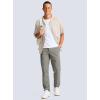 Men’s Golf Pants – 30″/32″/34″ Slim Fit Stretch Lightweight Dress Pants for Men with Zipper Pockets Casual Work(Light Grey)