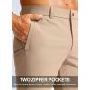 Men’s Golf Pants – 30″/32″/34″ Slim Fit Stretch Lightweight Dress Pants for Men with Zipper Pockets Casual Work(Light Khaki)