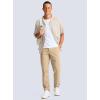 Men’s Golf Pants – 30″/32″/34″ Slim Fit Stretch Lightweight Dress Pants for Men with Zipper Pockets Casual Work(Light Khaki)