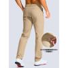 Men’s Golf Pants – 30″/32″/34″ Slim Fit Stretch Lightweight Dress Pants for Men with Zipper Pockets Casual Work(Light Khaki)