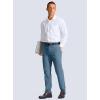 Men’s Golf Pants – 30″/32″/34″ Slim Fit Stretch Lightweight Dress Pants for Men with Zipper Pockets Casual Work(Slate Blue)