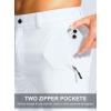 Men’s Golf Pants – 30″/32″/34″ Slim Fit Stretch Lightweight Dress Pants for Men with Zipper Pockets Casual Work(White)