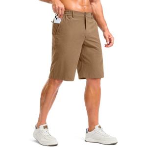G Gradual Men’s Shorts 11″ Lightweight Casual Shorts for Men with 3 Pockets Summer Quick Dry Breathable Golf Shorts(Heather Dark Khaki)