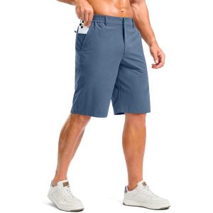 G Gradual Men’s Shorts 11″ Lightweight Casual Shorts for Men with 3 Pockets Summer Quick Dry Breathable Golf Shorts(Heather Dusty Blue)