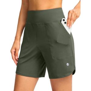 G Gradual Women’s Athletic Shorts 6″ High Waisted Stretchy Bermuda Shorts for Women Quick Dry Summer Casual Shorts(Sage Green)