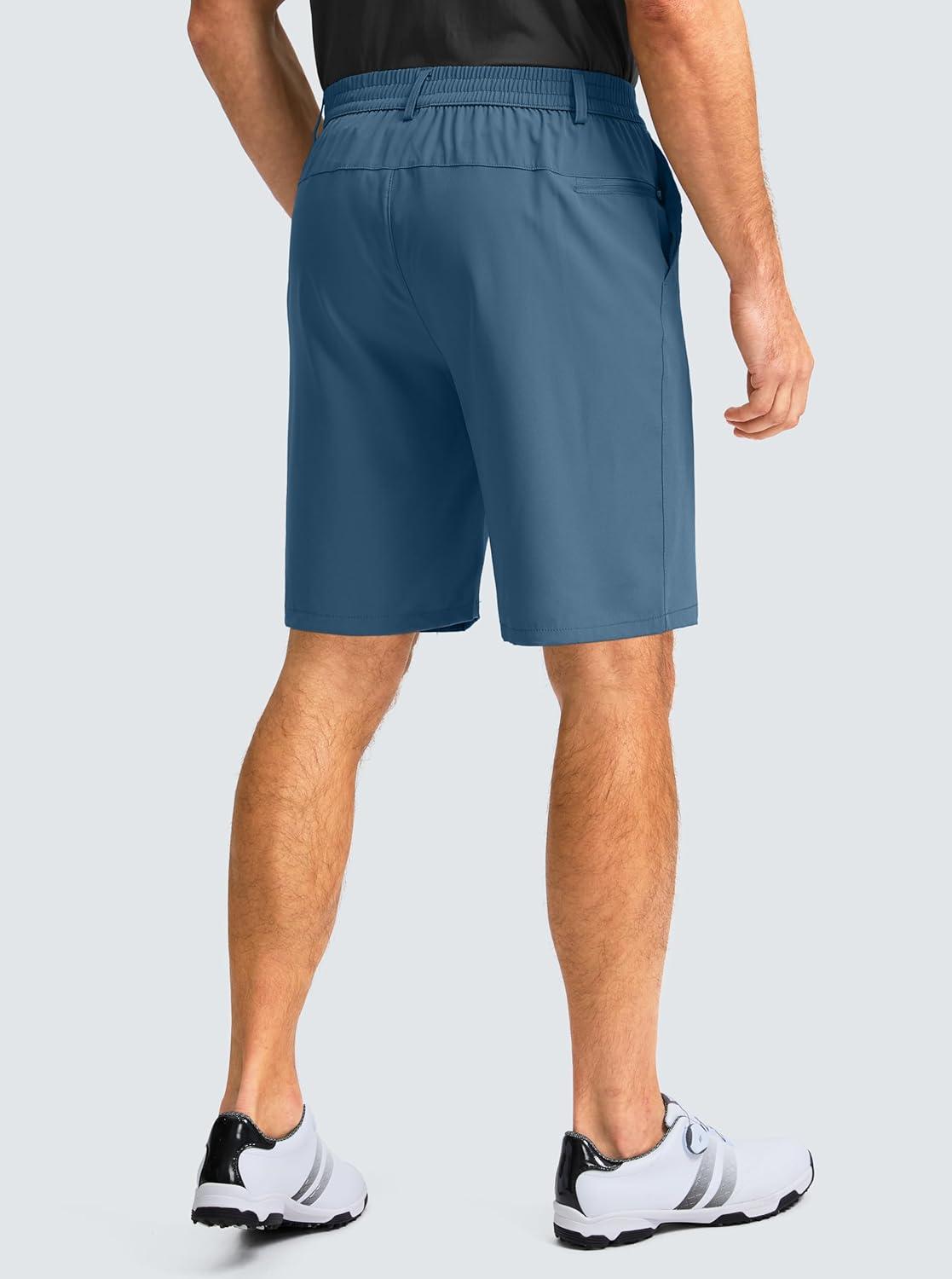 imageG Gradual Mens Casual Shorts 9 Lightweight Golf Shorts for Men Stretch with 3 Pockets Quick Dry Breathable Work ShortsDusty Blue