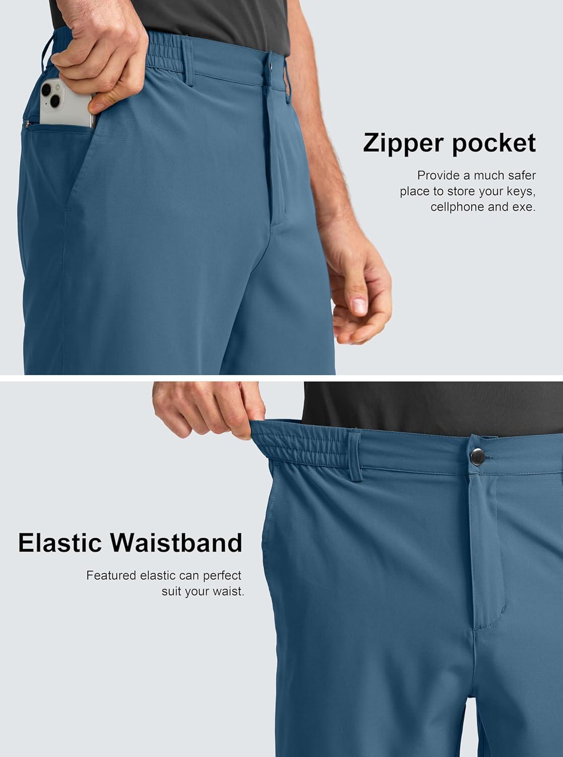 imageG Gradual Mens Casual Shorts 9 Lightweight Golf Shorts for Men Stretch with 3 Pockets Quick Dry Breathable Work ShortsDusty Blue