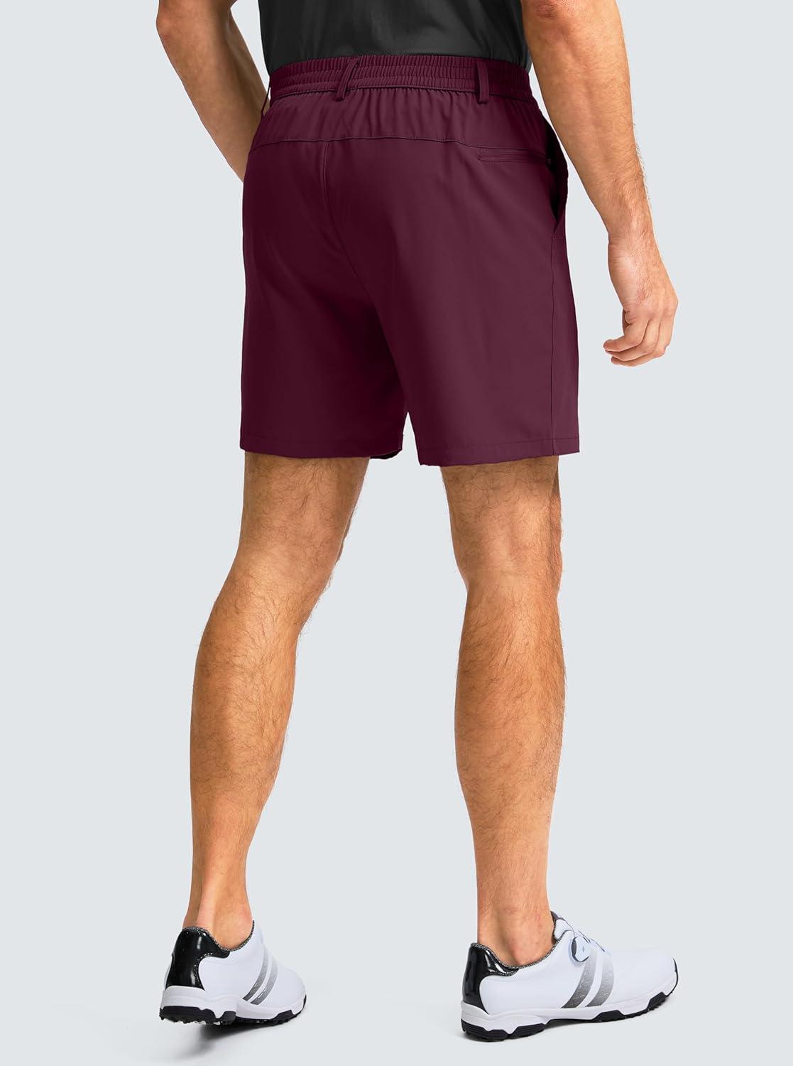 imageG Gradual Mens Casual Shorts 9 Lightweight Golf Shorts for Men Stretch with 3 Pockets Quick Dry Breathable Work ShortsWine