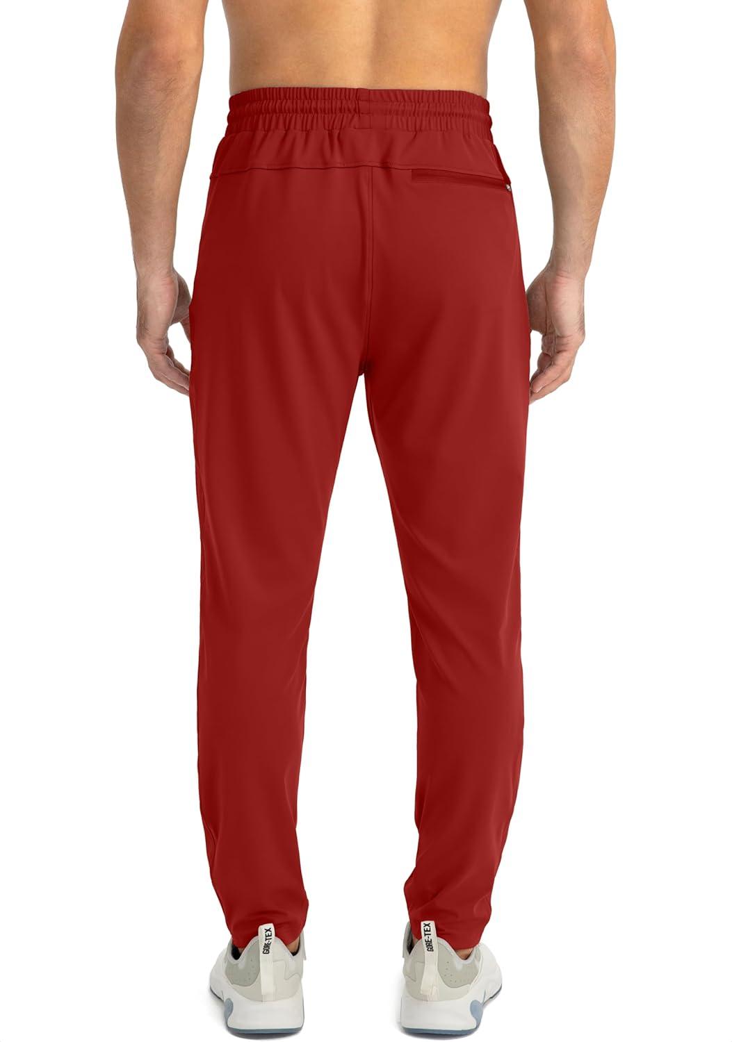 imageG Gradual Mens Sweatpants with Zipper Pockets Tapered Joggers for Men Athletic Pants for Workout Jogging RunningPower Red