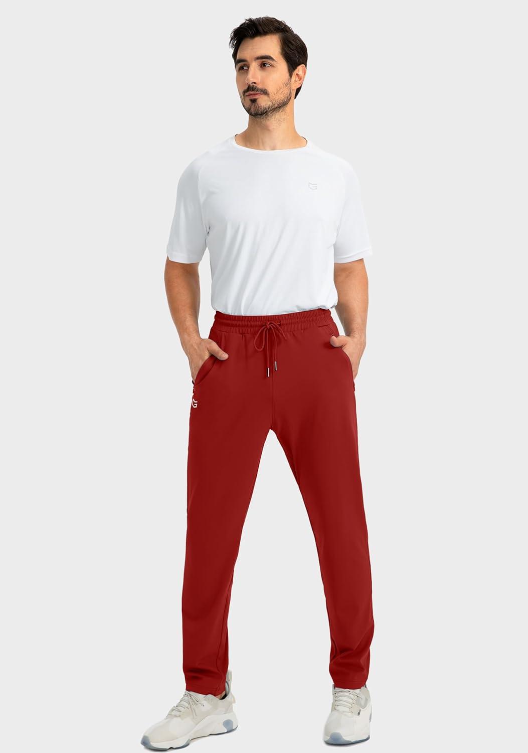 imageG Gradual Mens Sweatpants with Zipper Pockets Tapered Joggers for Men Athletic Pants for Workout Jogging RunningPower Red