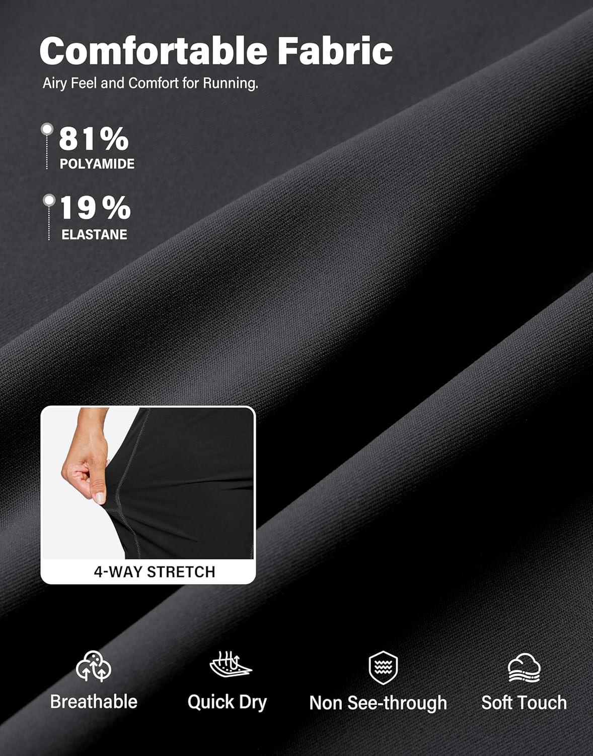 imageG Gradual Womens 79 Bermuda Long Shorts with Pockets High Waisted Athletic Knee Length Shorts for Women WalkingBlack