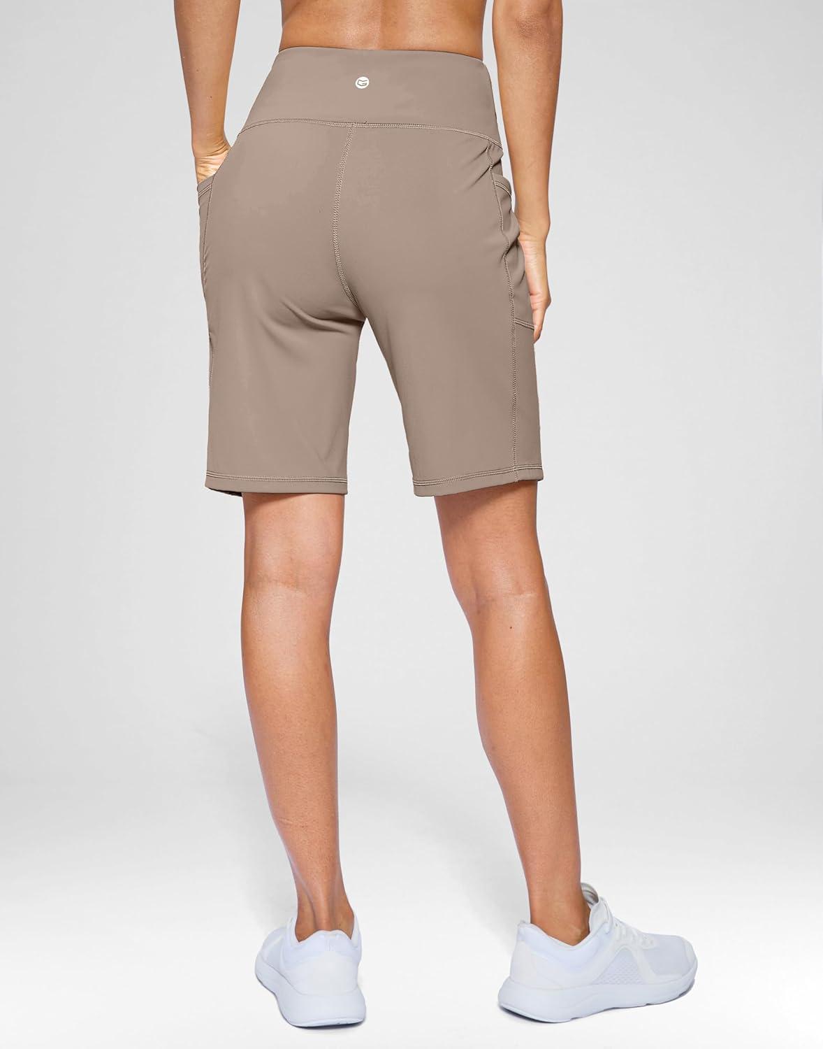 imageG Gradual Womens 79 Bermuda Long Shorts with Pockets High Waisted Athletic Knee Length Shorts for Women WalkingDark Khaki
