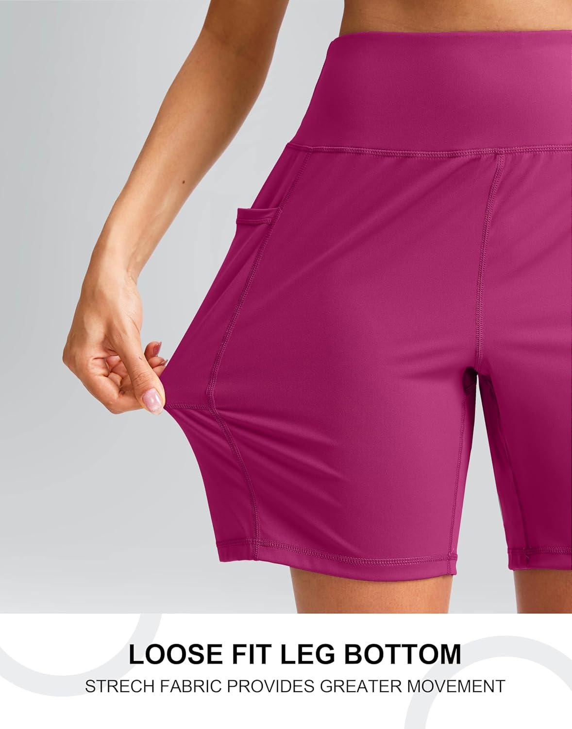 imageG Gradual Womens 79 Bermuda Long Shorts with Pockets High Waisted Athletic Knee Length Shorts for Women WalkingRose