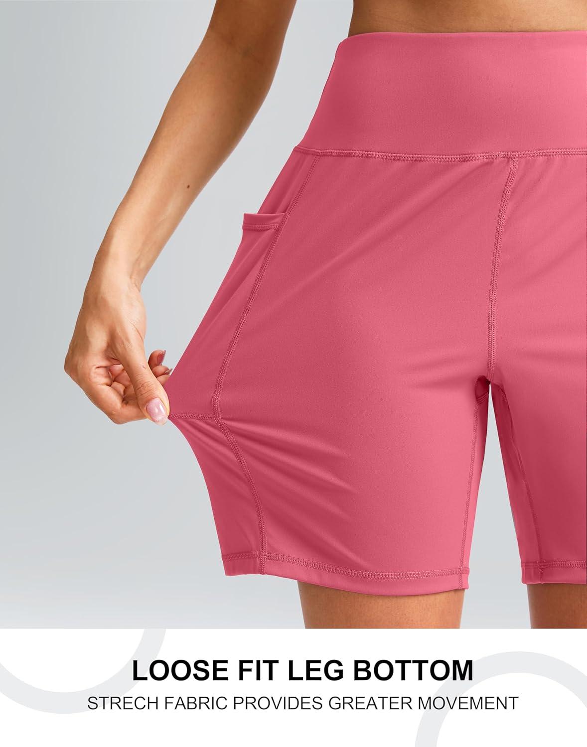 imageG Gradual Womens 79 Bermuda Long Shorts with Pockets High Waisted Athletic Knee Length Shorts for Women WalkingVelvet Dust