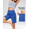 G Gradual Women’s 7”/9″ Bermuda Long Shorts with Pockets High Waisted Athletic Knee Length Shorts for Women Walking(Blue)