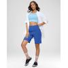 G Gradual Women’s 7”/9″ Bermuda Long Shorts with Pockets High Waisted Athletic Knee Length Shorts for Women Walking(Blue)