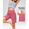 G Gradual Women’s 7”/9″ Bermuda Long Shorts with Pockets High Waisted Athletic Knee Length Shorts for Women Walking(Briar Rose)