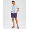 G Gradual Women’s 7”/9″ Bermuda Long Shorts with Pockets High Waisted Athletic Knee Length Shorts for Women Walking(Dark Purple)