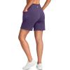 G Gradual Women’s 7”/9″ Bermuda Long Shorts with Pockets High Waisted Athletic Knee Length Shorts for Women Walking(Dark Purple)