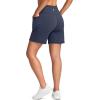 G Gradual Women’s 7”/9″ Bermuda Long Shorts with Pockets High Waisted Athletic Knee Length Shorts for Women Walking(Navy)
