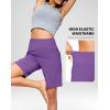 G Gradual Women’s 7”/9″ Bermuda Long Shorts with Pockets High Waisted Athletic Knee Length Shorts for Women Walking(Purple)
